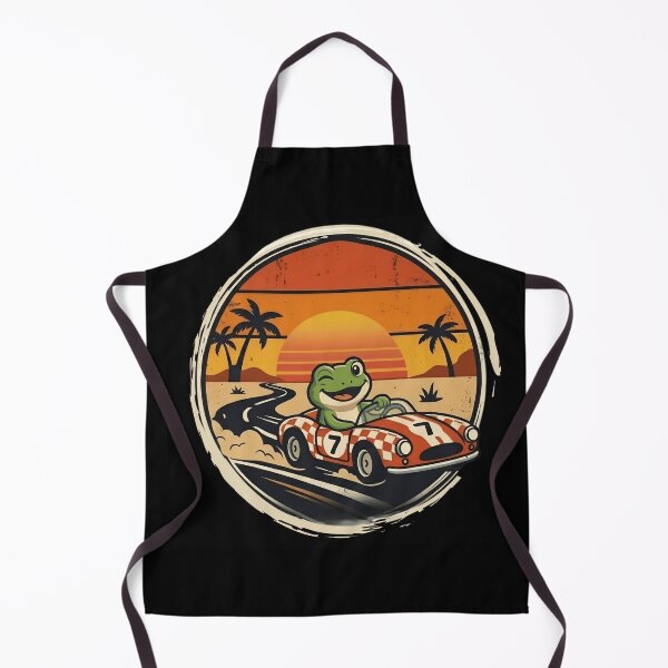 Artikelvorschau, Aufkleber „Winkender Frosch Rennfahrer“ – Lustiger Indy-500-Rennwagen-Vinylaufkleber – Vintage-Motorsport-Kunst entworfen und verkauft von Basma Designs | Retro, Kawaii Shirts & Stickers.
