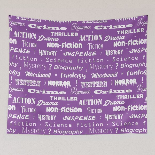 Item preview, Librarian Book Genres Typographic Pattern  designed and sold by CreativeTwins.