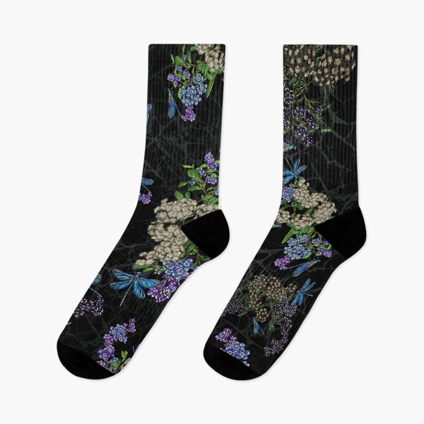 Item preview, Blue Violet Dragonfly Floral Pattern – Elegant Botanical Garden Design designed and sold by Magical Pattern Shop.