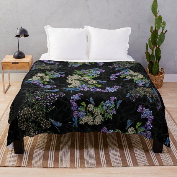Item preview, Blue Violet Dragonfly Floral Pattern – Elegant Botanical Garden Design designed and sold by Magical Pattern Shop.