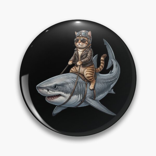 Item preview, Cat riding on a shark designed and sold by ReneMM.