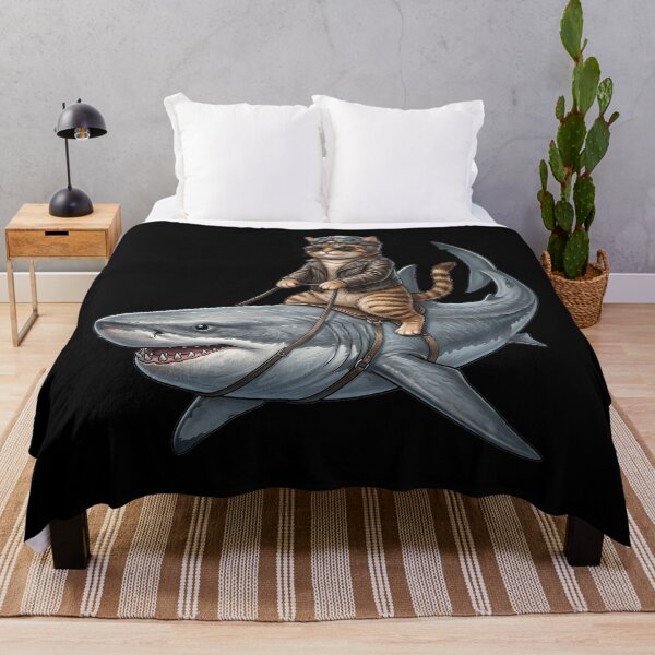 Item preview, Cat riding on a shark designed and sold by ReneMM.