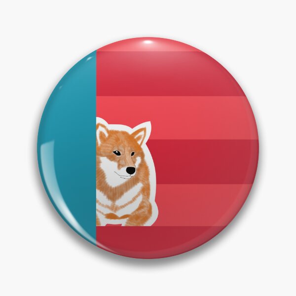 Item preview, 80's vibes colors (red, blue) with red Shiba Inu designed and sold by ShibaCruise-On.