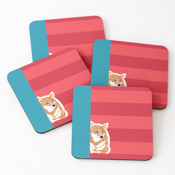 Item preview, 80's vibes colors (red, blue) with red Shiba Inu designed and sold by ShibaCruise-On.