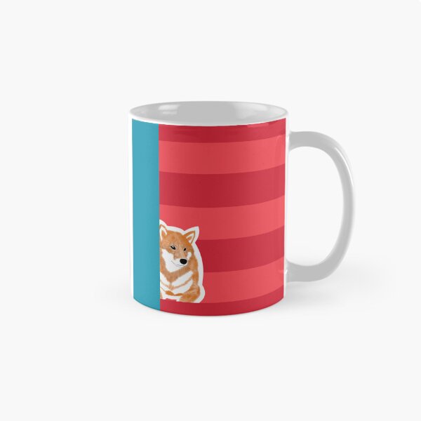 Item preview, 80's vibes colors (red, blue) with red Shiba Inu designed and sold by ShibaCruise-On.