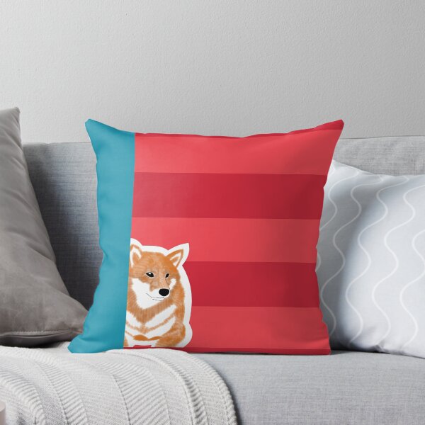 Item preview, 80's vibes colors (red, blue) with red Shiba Inu designed and sold by ShibaCruise-On.