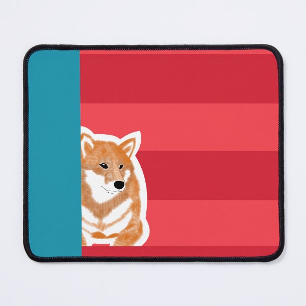 Item preview, 80's vibes colors (red, blue) with red Shiba Inu designed and sold by ShibaCruise-On.