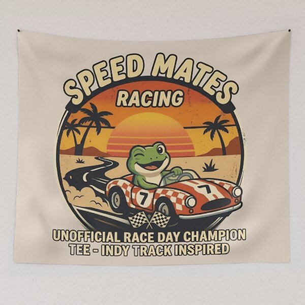 Item preview, Vintage IndyCar Frog Racer Retro Winking Frog Race Day designed and sold by Basma Designs | Funny Shirts, Stickers & Mugs.