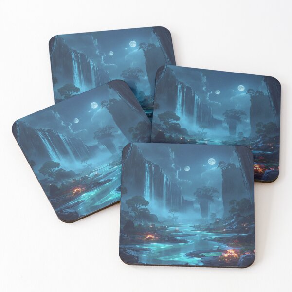 Item preview, Moonlit Sanctuary Waterfall designed and sold by Luminous Wilds.
