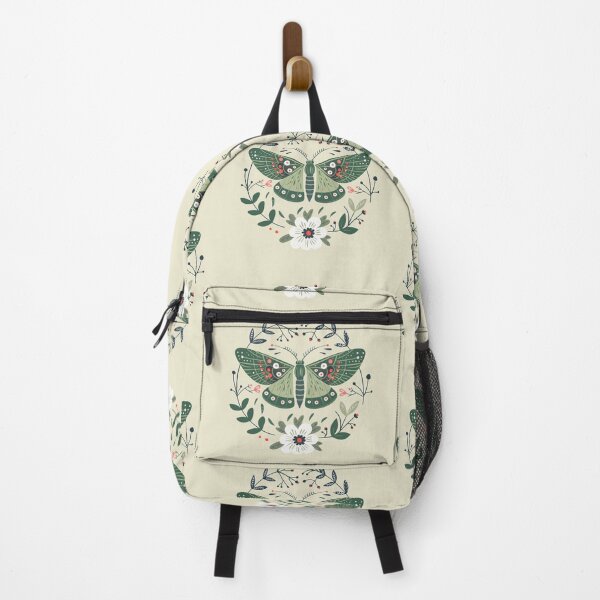 Item preview, Scandinavian Folk Art, Green Moth With Flowers designed and sold by xiao xuans.