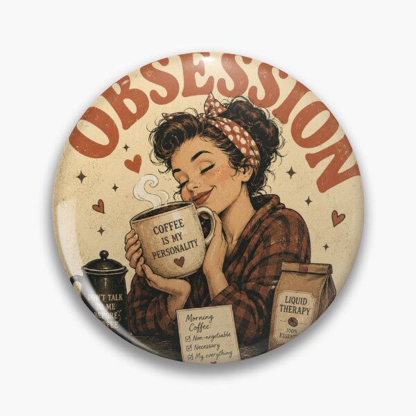 Item preview, obsession coffee – sticker and shirt designed and sold by DEMONIZATOR.