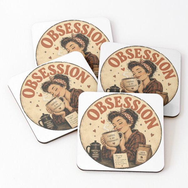 Item preview, obsession coffee – sticker and shirt designed and sold by DEMONIZATOR.