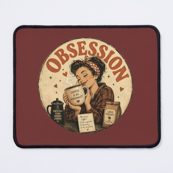 Item preview, obsession coffee – sticker and shirt designed and sold by DEMONIZATOR.