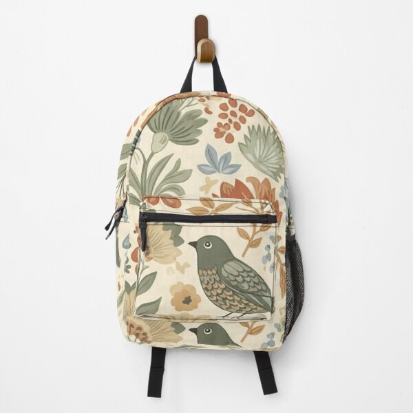 Item preview, Vintage Folk Art Bird Pattern | Cottagecore Floral Design | Botanical Bird Print | Whimsical Nature Pattern for Bags, Pillows & Phone Cases designed and sold by Fernhaven.
