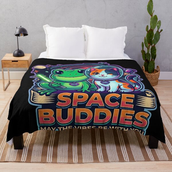 Item preview, Space Buddies Kawaii Frog and Cat May the 4th Be With You designed and sold by Basma Designs | Funny Shirts, Stickers & Mugs.