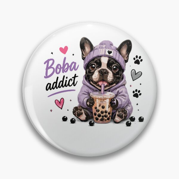 Item preview, Boba Addict French Bulldog Puppy Bubble Tea Lover Illustration designed and sold by yoddel.