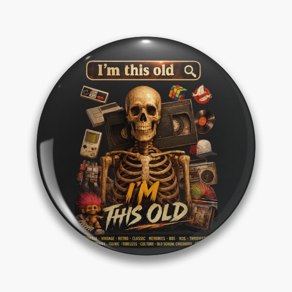 Item preview, I'm This Old  Retro VHS Skeleton Nostalgia Design designed and sold by Tee-Shirt-Topia.