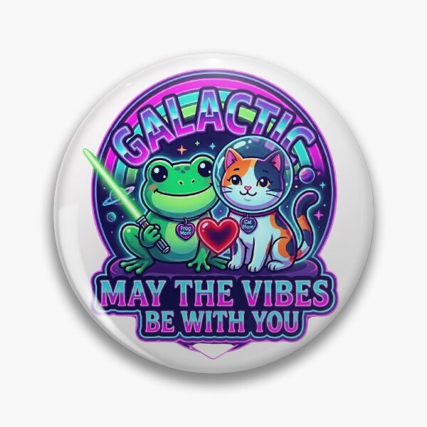 Item preview, Galactic Vibes May the 4th Be With You Retro Space Frog and Cat designed and sold by Basma Designs | Funny Shirts, Stickers & Mugs.
