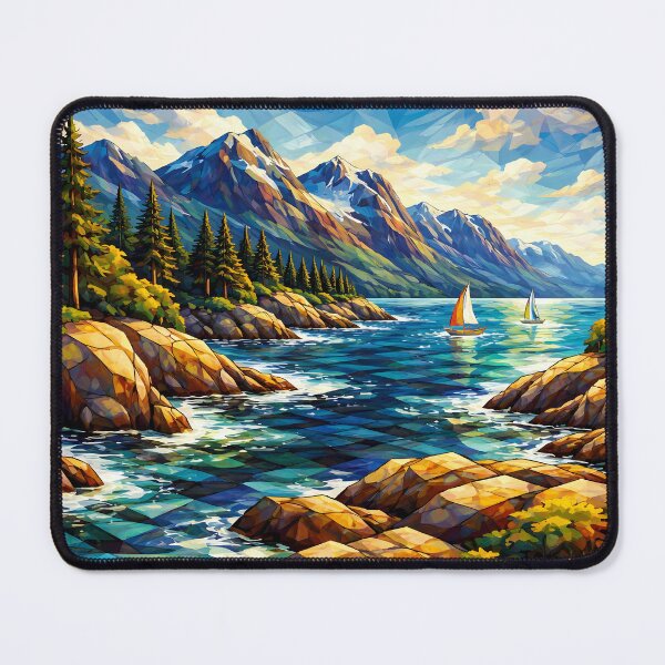 Item preview, Sailboats on a Mountain Lake designed and sold by cuprum.