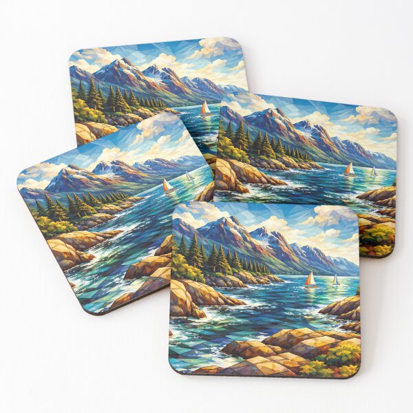 Item preview, Sailboats on a Mountain Lake designed and sold by cuprum.