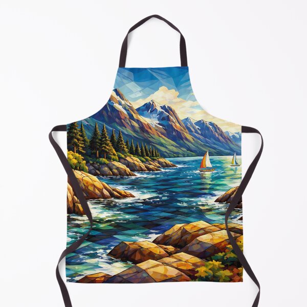 Item preview, Sailboats on a Mountain Lake designed and sold by cuprum.