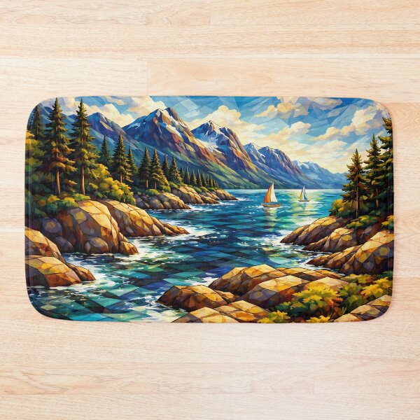 Item preview, Sailboats on a Mountain Lake designed and sold by cuprum.