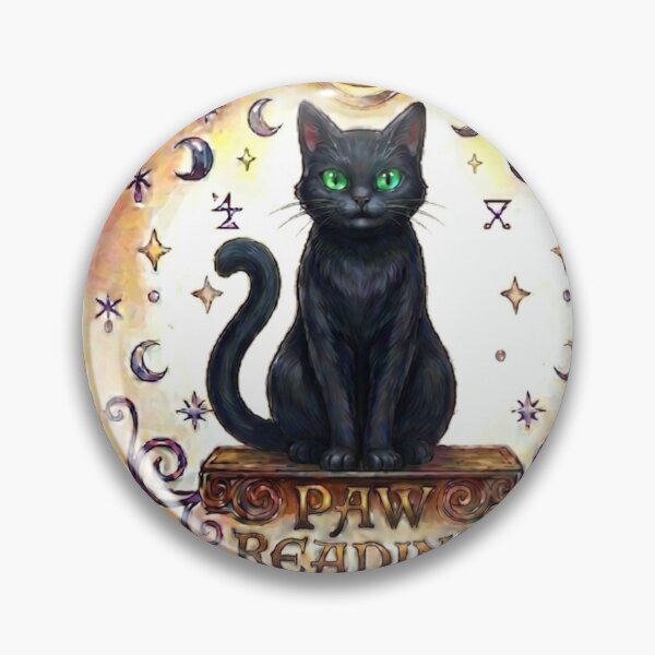 Item preview, Mystic Paw Reading – Celestial Black Cat Emblem designed and sold by Spiritualwall.