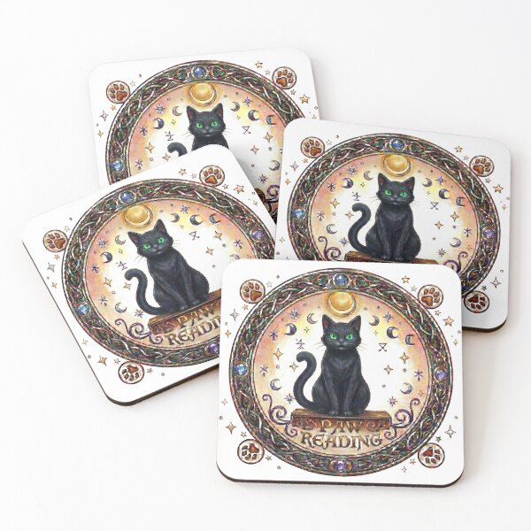Item preview, Mystic Paw Reading – Celestial Black Cat Emblem designed and sold by Spiritualwall.