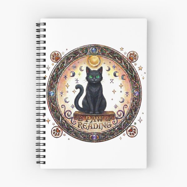 Item preview, Mystic Paw Reading – Celestial Black Cat Emblem designed and sold by Spiritualwall.