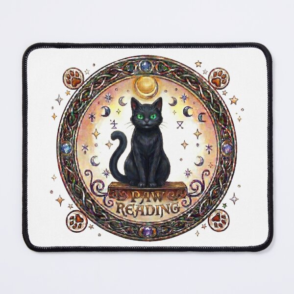 Item preview, Mystic Paw Reading – Celestial Black Cat Emblem designed and sold by Spiritualwall.