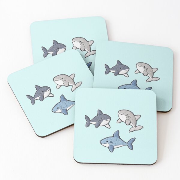 Item preview, Cute Shark Trio Embroidery Patch designed and sold by MegaNovaArt.