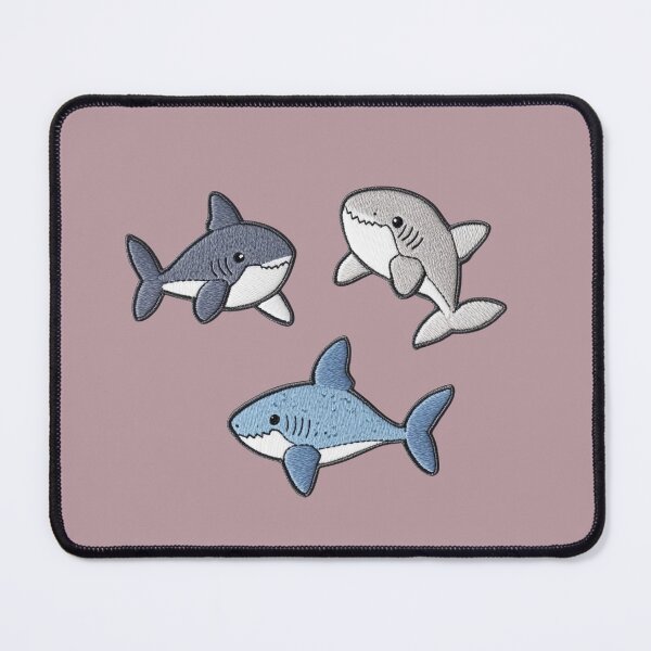 Item preview, Cute Shark Trio Embroidery Patch designed and sold by MegaNovaArt.