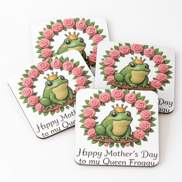 Item preview, Cute Queen Frog Mother’s Day Gift – Happy Mother’s Day to My Queen Froggy | Adorable Frog Mom Design for Frog Lovers designed and sold by Basma Designs | Retro, Kawaii Shirts & Stickers.