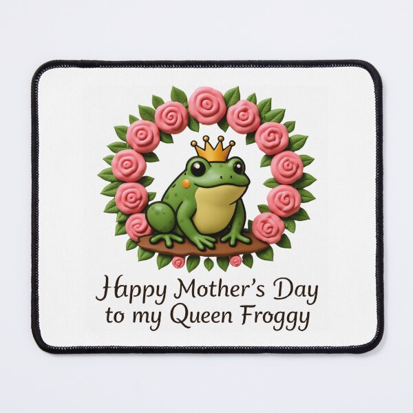 Item preview, Cute Queen Frog Mother’s Day Gift – Happy Mother’s Day to My Queen Froggy | Adorable Frog Mom Design for Frog Lovers designed and sold by Basma Designs | Retro, Kawaii Shirts & Stickers.