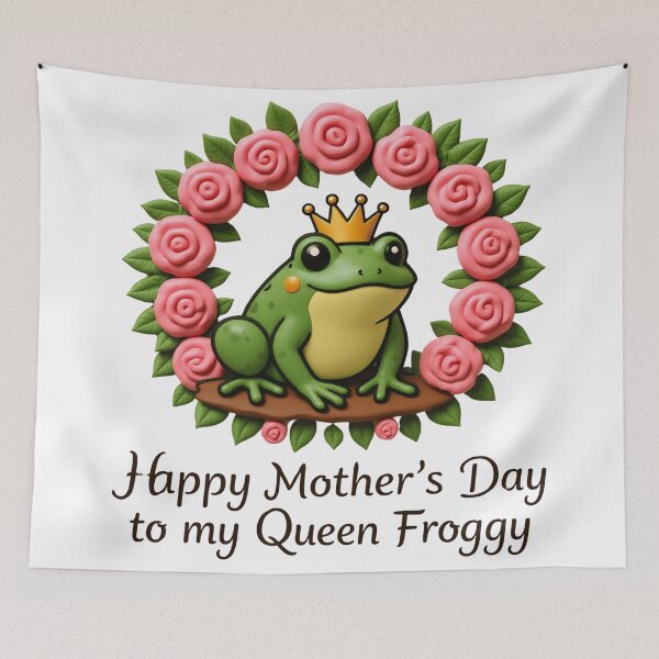 Item preview, Cute Queen Frog Mother’s Day Gift – Happy Mother’s Day to My Queen Froggy | Adorable Frog Mom Design for Frog Lovers designed and sold by Basma Designs | Retro, Kawaii Shirts & Stickers.