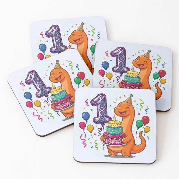 Item preview, Cute Orange Sauropod Dinosaur First Birthday Party designed and sold by Tronstell.