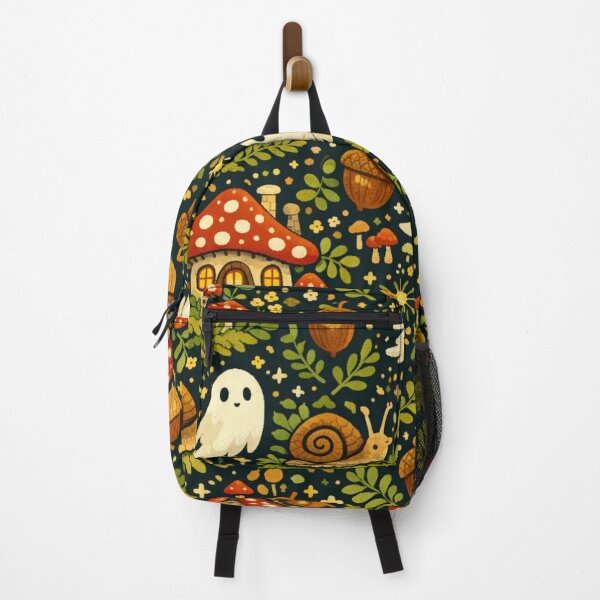 Item preview, Cute Ghost Cottagecore Pattern | Whimsical Mushroom House Design | Kawaii Autumn Forest Pattern | Spooky Cute Halloween Aesthetic designed and sold by Fernhaven.