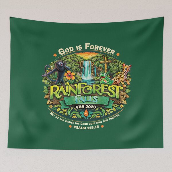 Item preview, Rainforest Falls VBS 2026 Frog Jesus Faith Bible Verse  designed and sold by Catalyste.