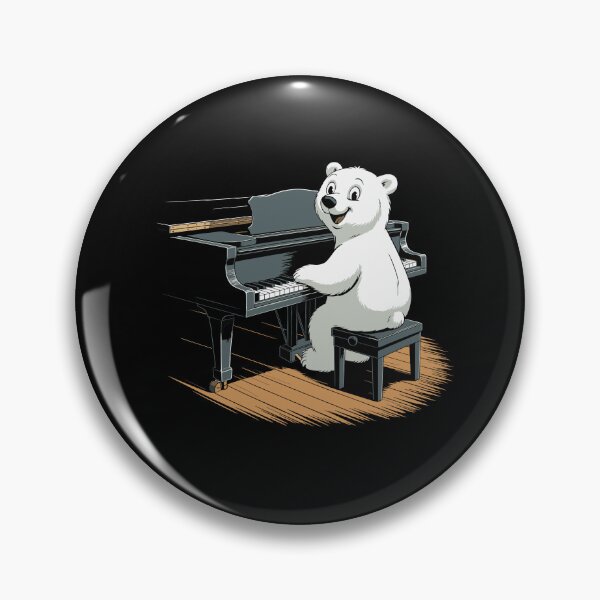 Item preview, Cute Polar Bear Playing Piano Cartoon For Musicians And Piano Lovers designed and sold by yoddel.