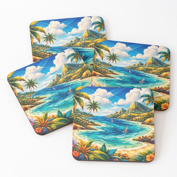 Item preview, Vibrant Tropical Island Paradise designed and sold by cuprum.