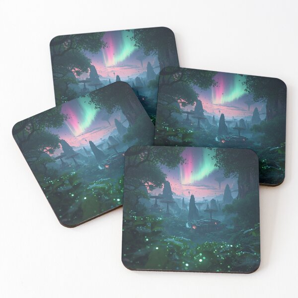 Item preview, Aurora Canopy Fantasy Alien Landscape designed and sold by Luminous Wilds.