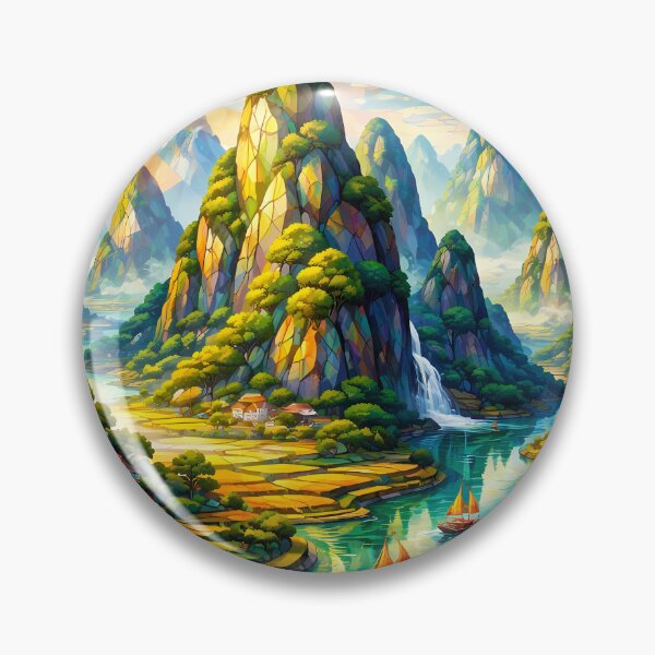 Item preview, Colorful Mountain Fantasy Landscape designed and sold by cuprum.