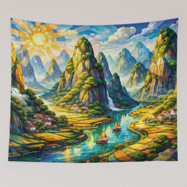 Item preview, Colorful Mountain Fantasy Landscape designed and sold by cuprum.