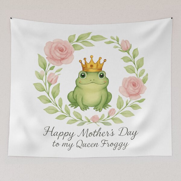 Item preview, Happy Mother's Day To My Queen Froggy - Elegant Floral Frog Crown designed and sold by Basma Designs | Funny Shirts, Stickers & Mugs.
