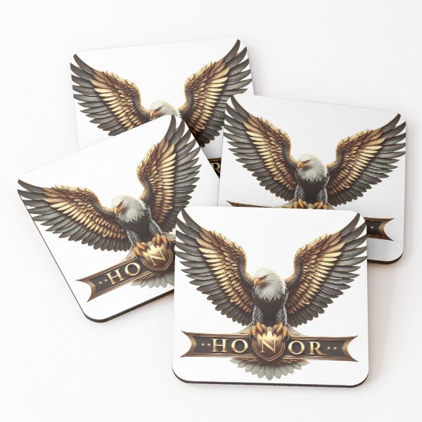 Item preview, Bald Eagle with Honor Banner and Shield Emblem designed and sold by Artdrop62.