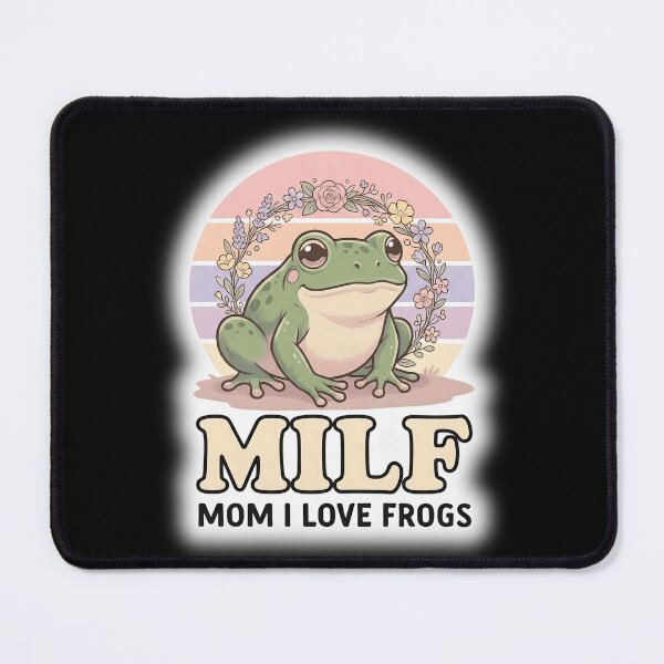 Item preview, Funny MILF Mom I Love Frogs Retro Sunset - Cute Frog Mom Gift designed and sold by Basma Designs | Retro, Kawaii Shirts & Stickers.