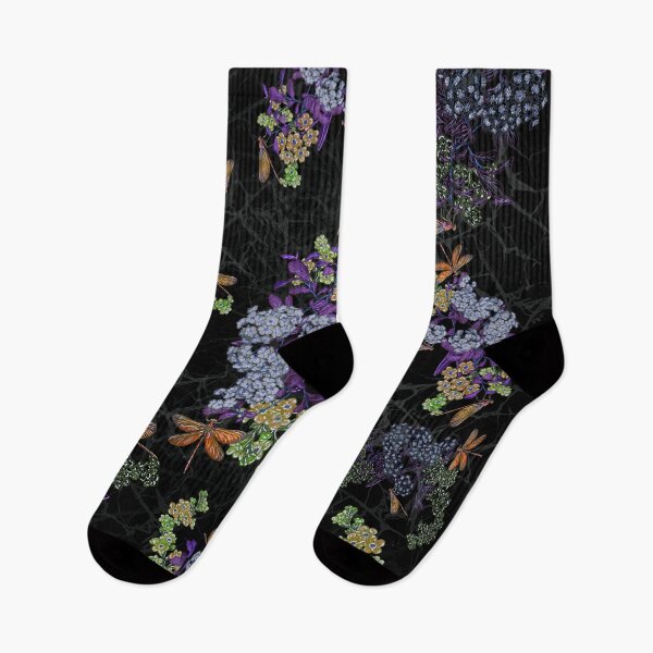 Item preview, Violet Orange Dragonfly Pattern – Artistic Botanical Fashion Print designed and sold by Magical Pattern Shop.