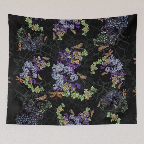 Item preview, Violet Orange Dragonfly Pattern – Artistic Botanical Fashion Print designed and sold by Magical Pattern Shop.