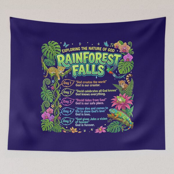 Item preview, Rainforest Falls VBS 2026 Kids Bible School christian designed and sold by ArtistryGalle.