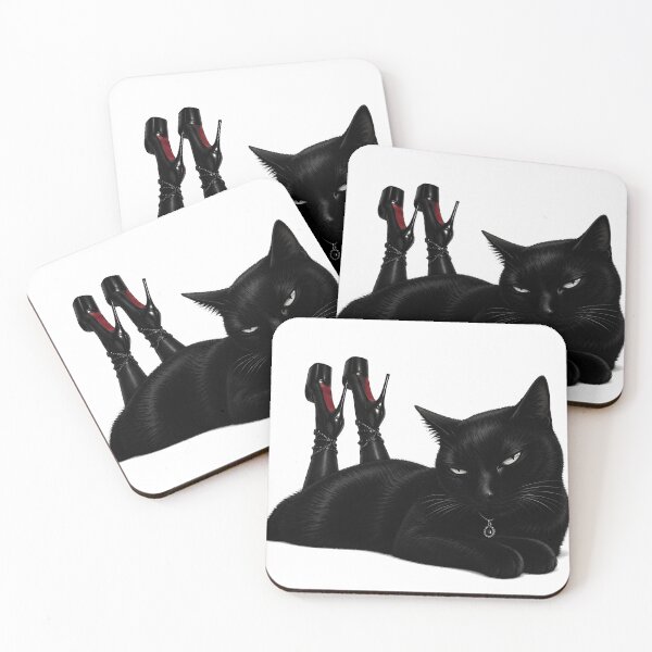 Item preview, Sassy Black cat in heels  designed and sold by Meenova Art.